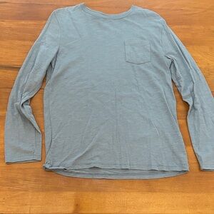 Gap Organic Cotton Boys Gray Long Sleeve Pocket Tee -